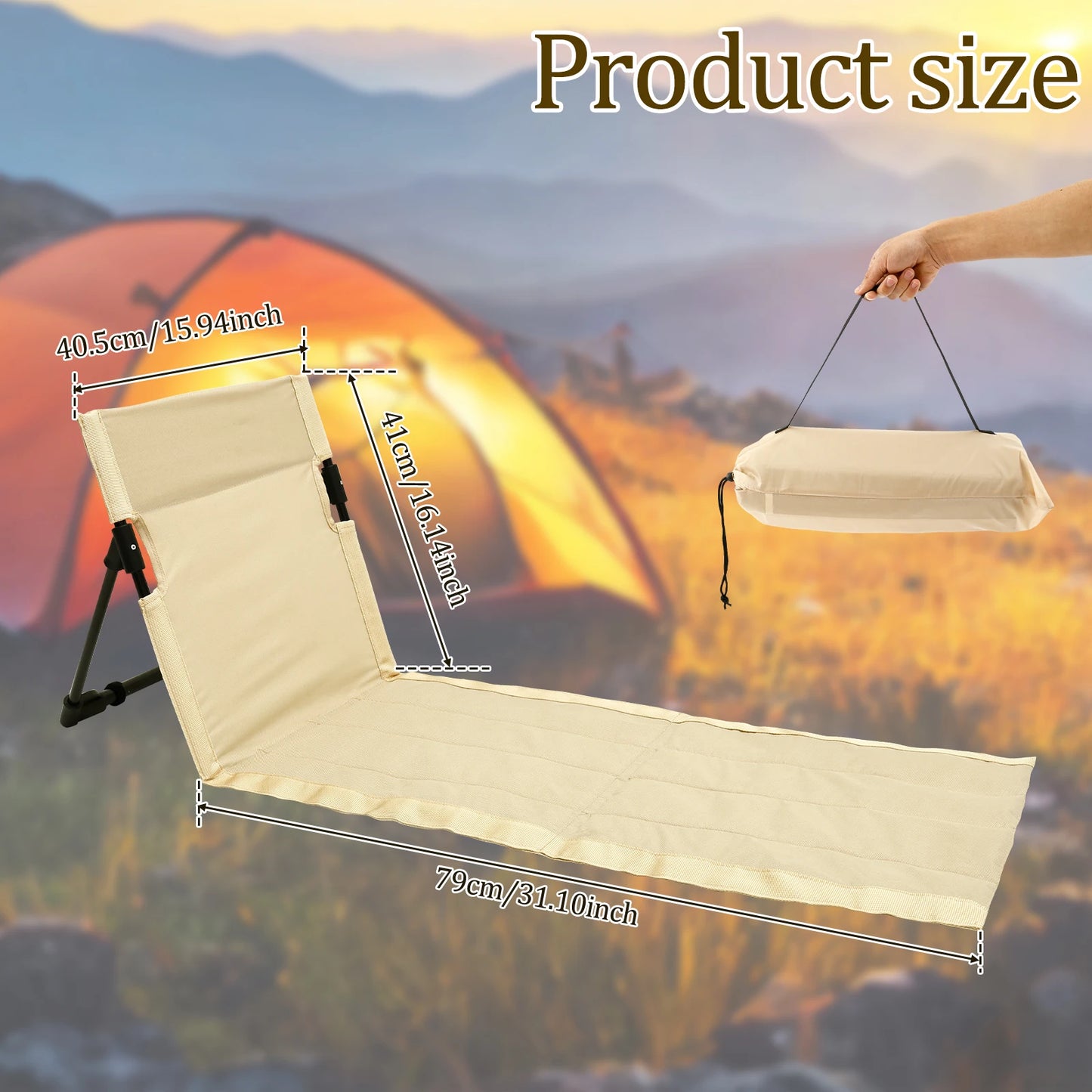 Beach Chair Foldable with Oxford Reclining