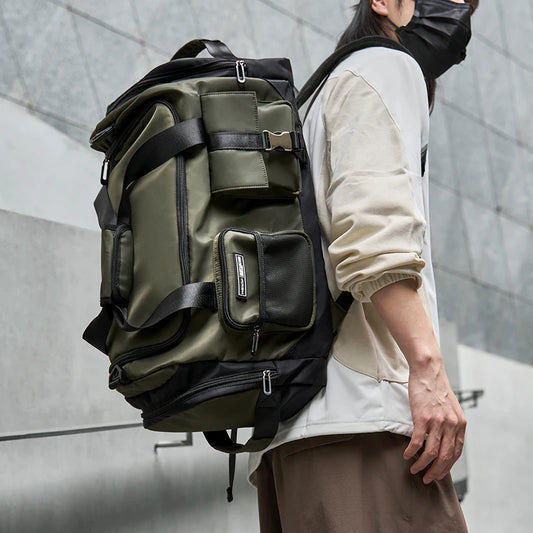 MOYYI Large Gym Backpack Travel Duffel Bag Fitness Training Handbag Waterproof Yoga Bags Wet Dry Separation Swimming Pack Men