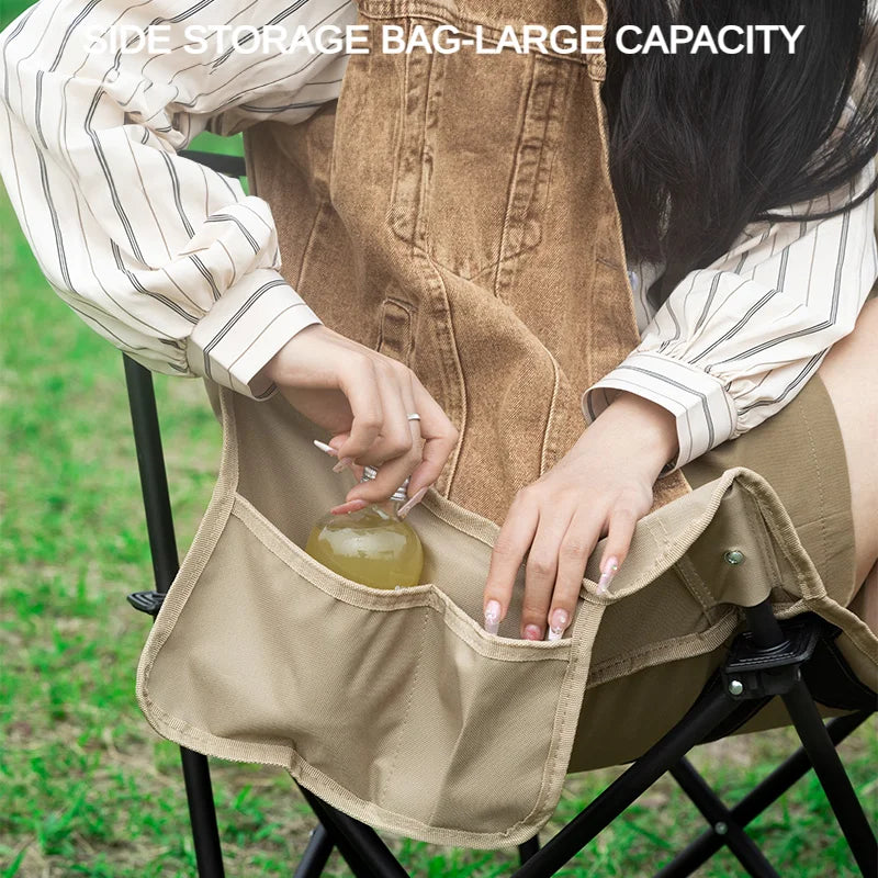 Camping Chair Folding with Beach Side Pocket