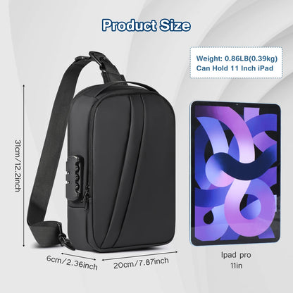 Men Anti-Theft Sling Bag with Waterproof USB Crossbody