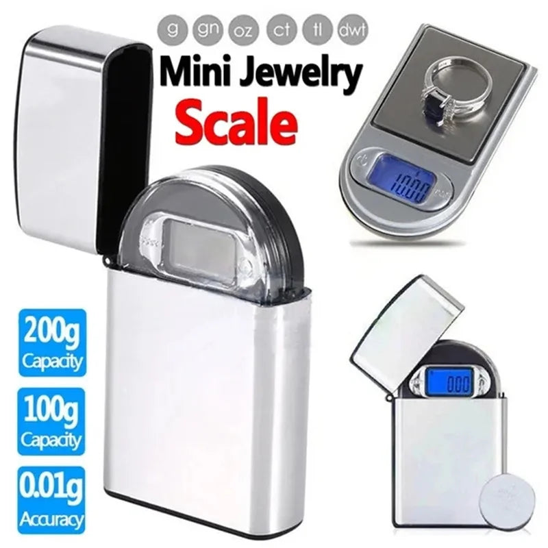 Digital Pocket Scale with Mini 200g Jewelry Weight