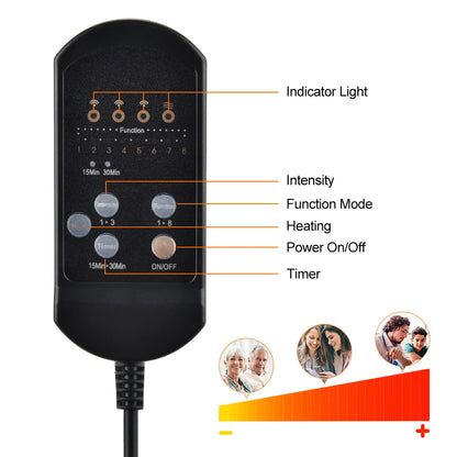 Massage Cushion Electric Heating Vibrating Back Relief Pad