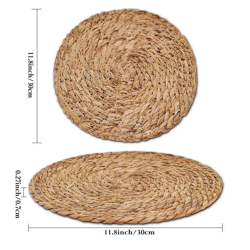 Rattan Placemats Handwoven Round Heat Resistant Mats