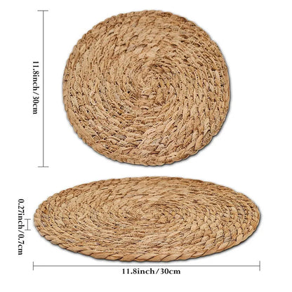 Rattan Placemats Handwoven Round Heat Resistant Mats