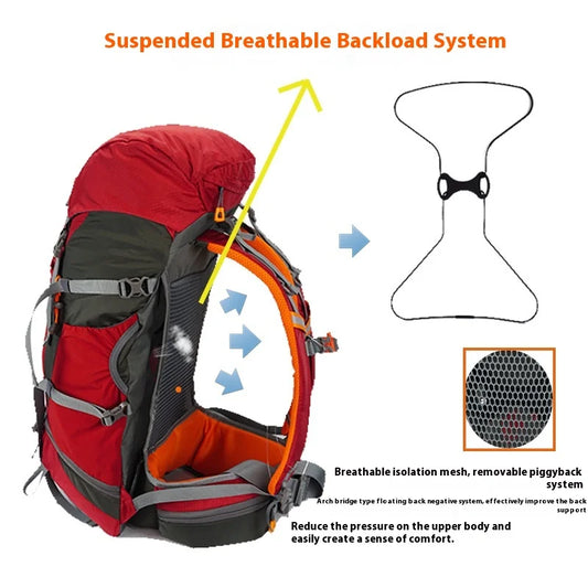 Backpack with 48L Waterproof Nylon for Hiking