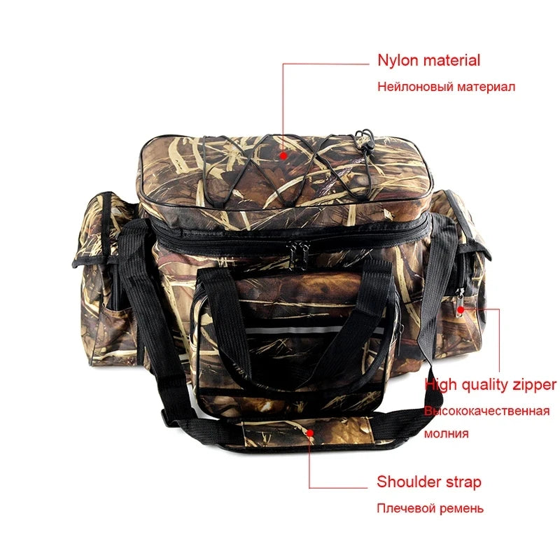 Fishing Bag Waterproof Nylon Large Capacity Shoulder Tackle