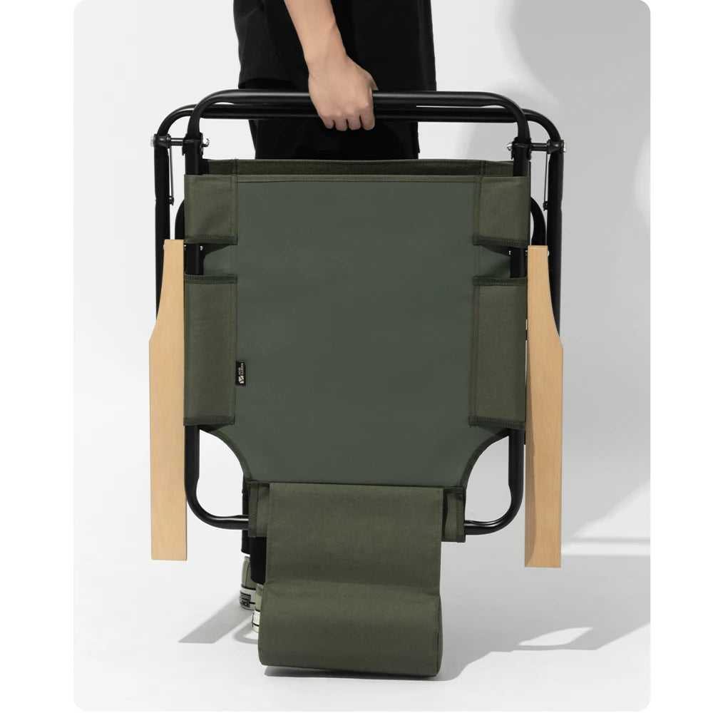 Camping Chair Folding with Recliner Adjustable Armrest