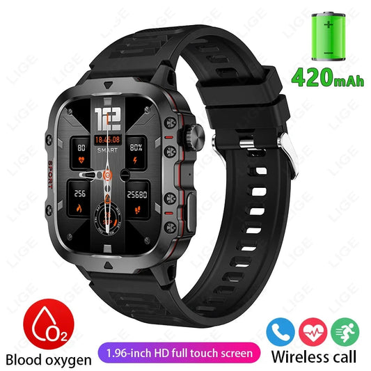 Smart Watch Men Rugged Outdoor Waterproof Bluetooth Call
