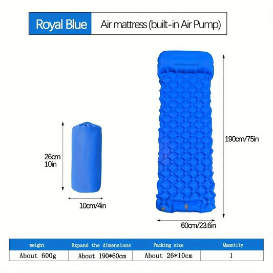 Inflatable Sleeping Pad with Foot Pump Pillow