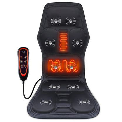 Back Massager with Electric Heating Vibration Cushion