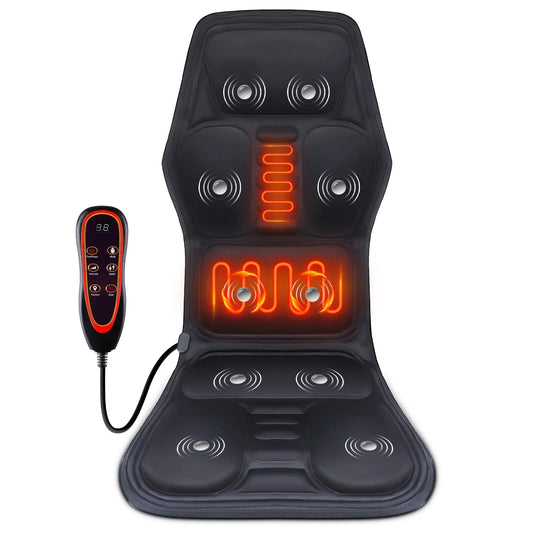 Back Massager with Electric Heating Vibration Cushion