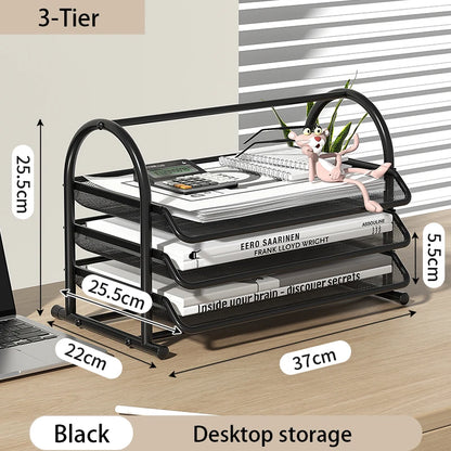 Document Tray Metal Desktop File Organizer