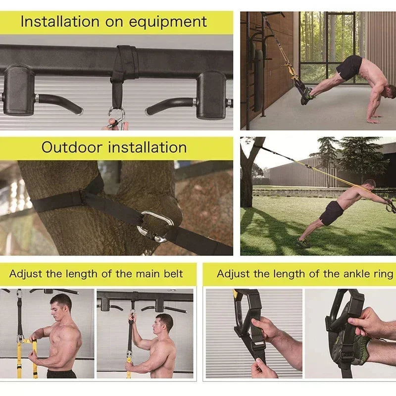 Adjustable Suspension Resistance Training Belt Set