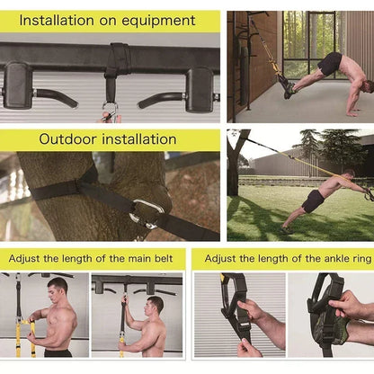 Adjustable Suspension Resistance Training Belt Set