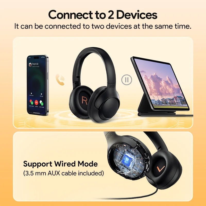 Wireless Headphones Bluetooth with 5.4 Hi-Res Noise Cancelling