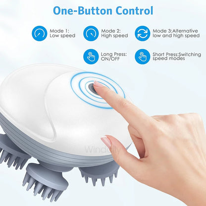 Scalp Massager with Electric Kneading Waterproof Deep Tissue
