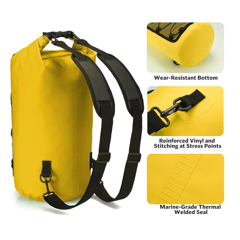 Dry Bag with Waterproof PVC Roll Top for Swimming