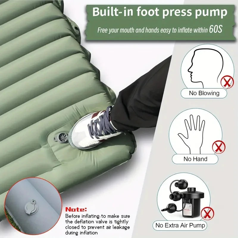 Camping Sleeping Inflatable Air Mattress Pillow