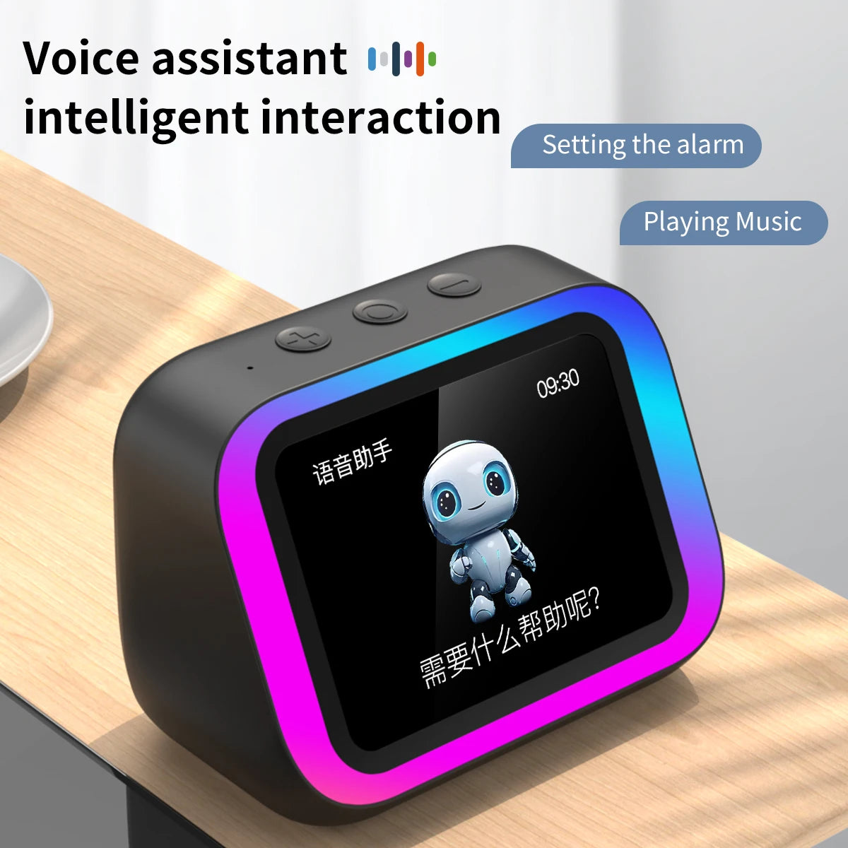 Bluetooth Speaker with Smart Clock Large Screen Display
