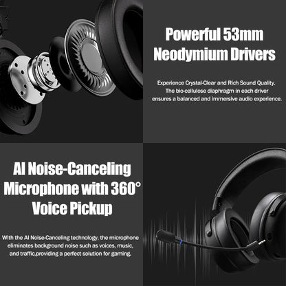 Headset Gaming Tri-Mode Wireless USB Microphone