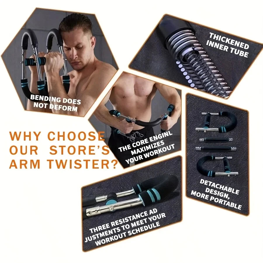 Arm Exerciser Adjustable Strength Trainer Steel Resistance Machine