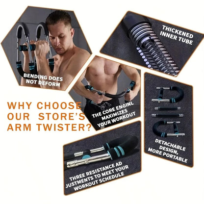 Arm Exerciser Adjustable Strength Trainer Steel Resistance Machine