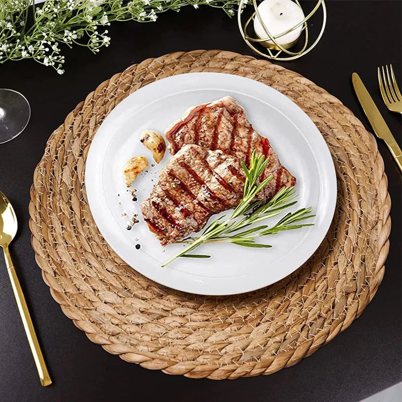 Rattan Placemats Handwoven Round Heat Resistant Mats