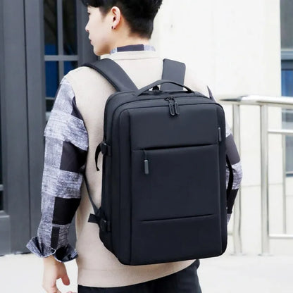 Backpack Men Expandable Waterproof USB Laptop Oxford