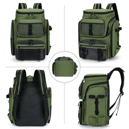 Fishing Backpack with Rod Holders & Tackle Storage