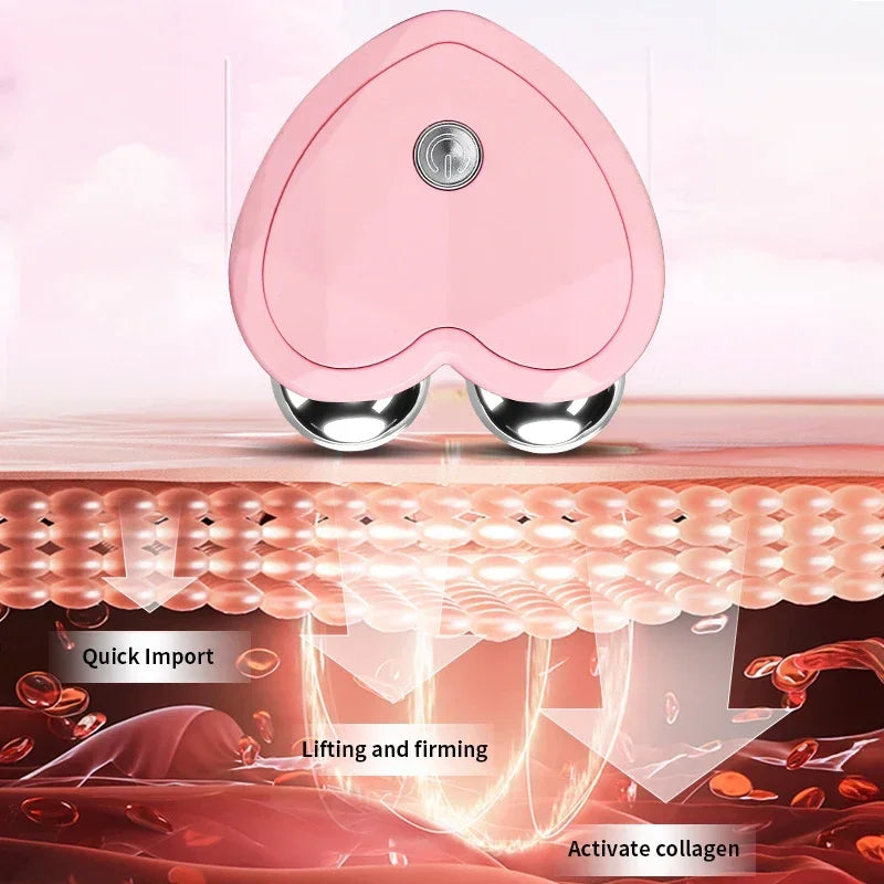 Microcurrent Face Lifting Roller with EMS Mini Beauty Device