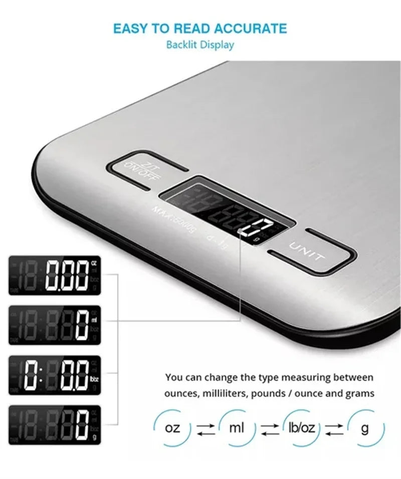 Kitchen Scale with Digital Portable USB Charging