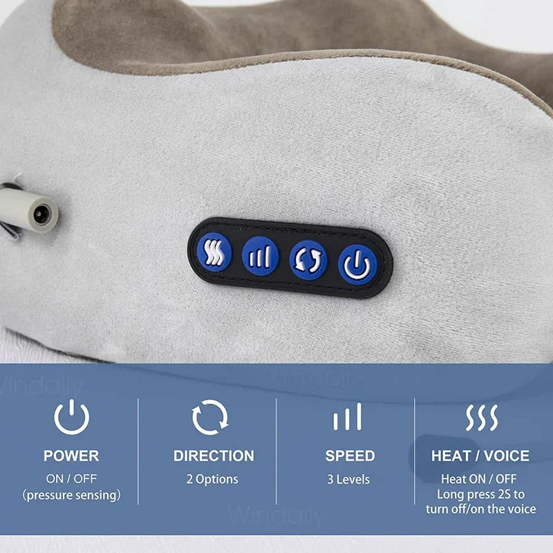 Neck Massager with Pillow Electric Heating Vibration