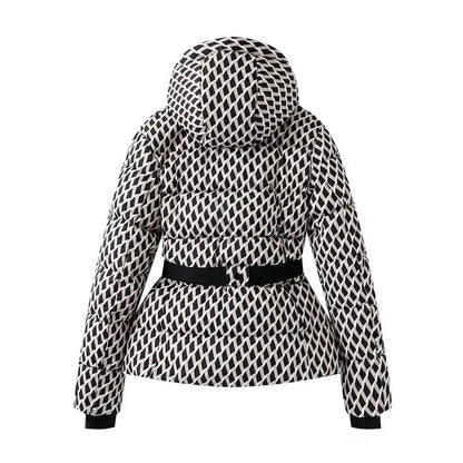 Women's Winter Hooded High Waist Padded Parka