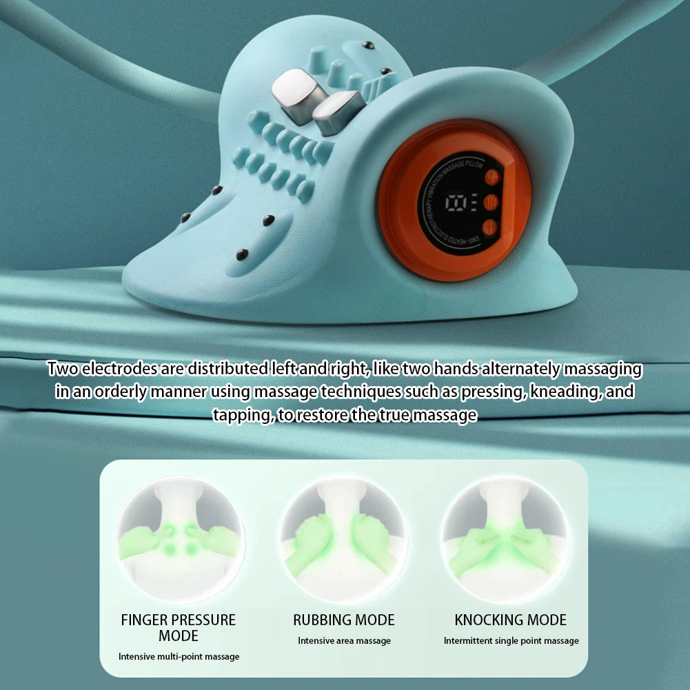 Cervical Massager Pillow with EMS Traction Heating Acupoint