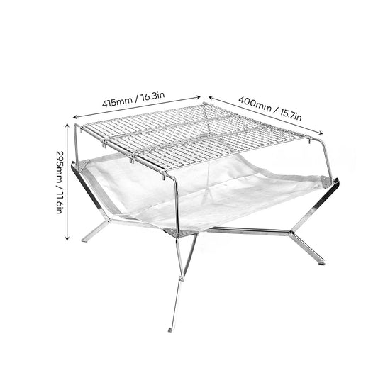 Foldable Stainless Steel Fire Pit Grill