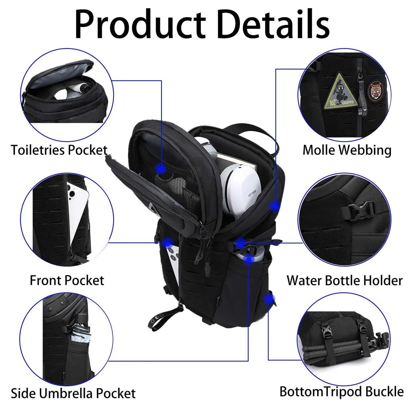 Sling Bag Waterproof Anti Theft Crossbody USB Charging Port