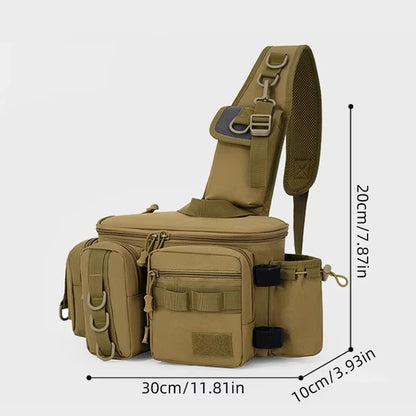 Fishing Tackle Bag with Rod Holder