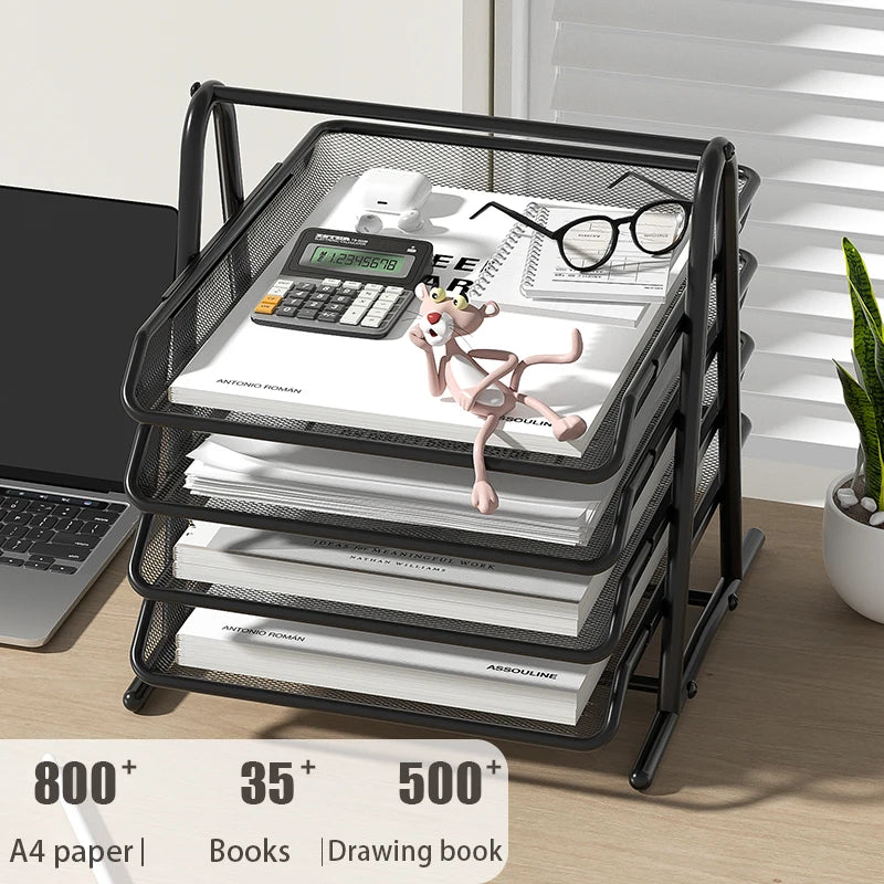 Document Tray Metal Desktop File Organizer