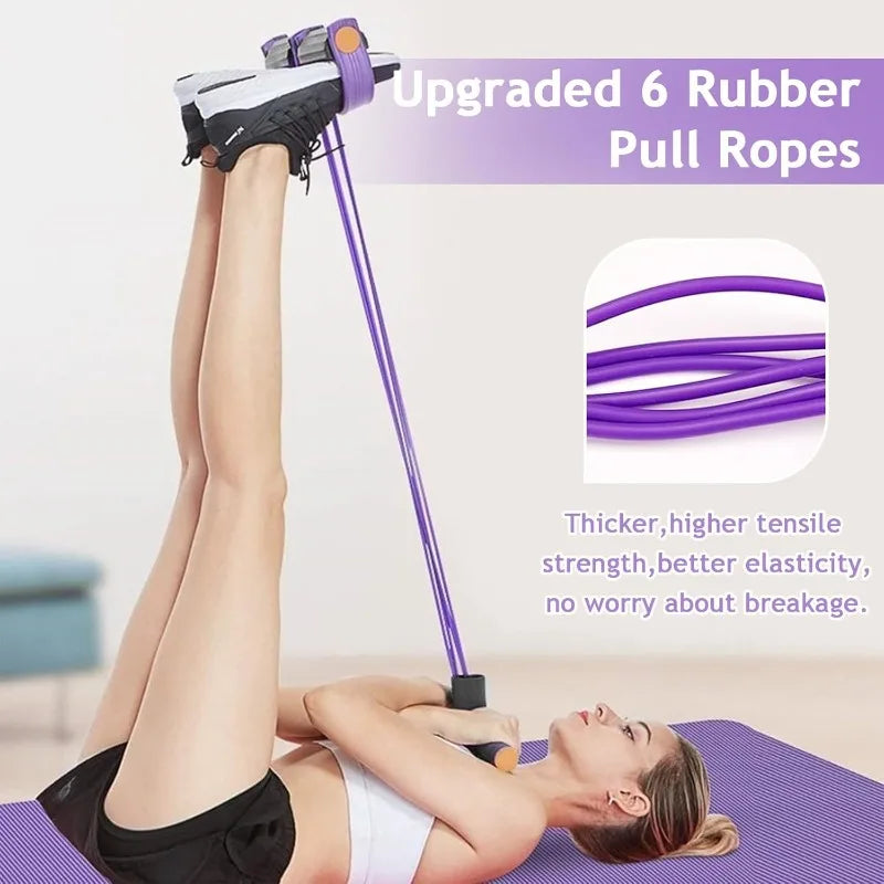 Six-Tube Pedal Resistance Band Fitness Trainer