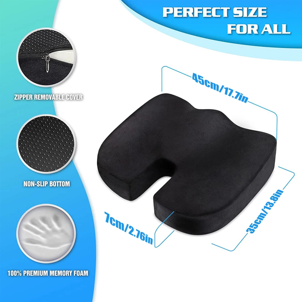 Seat Cushion Memory Foam Ergonomic Office Car Support