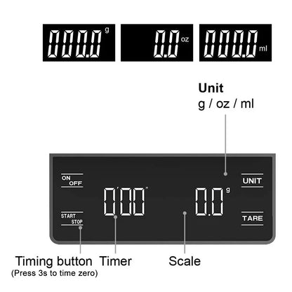 Digital Kitchen Scale with High Precision Coffee Timer