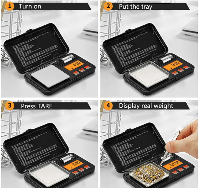 Digital Pocket Scale with Precision Jewelry Carat Mini Weighing