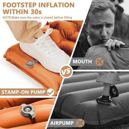 Camping Sleeping Pad with Foot Pump Pillow