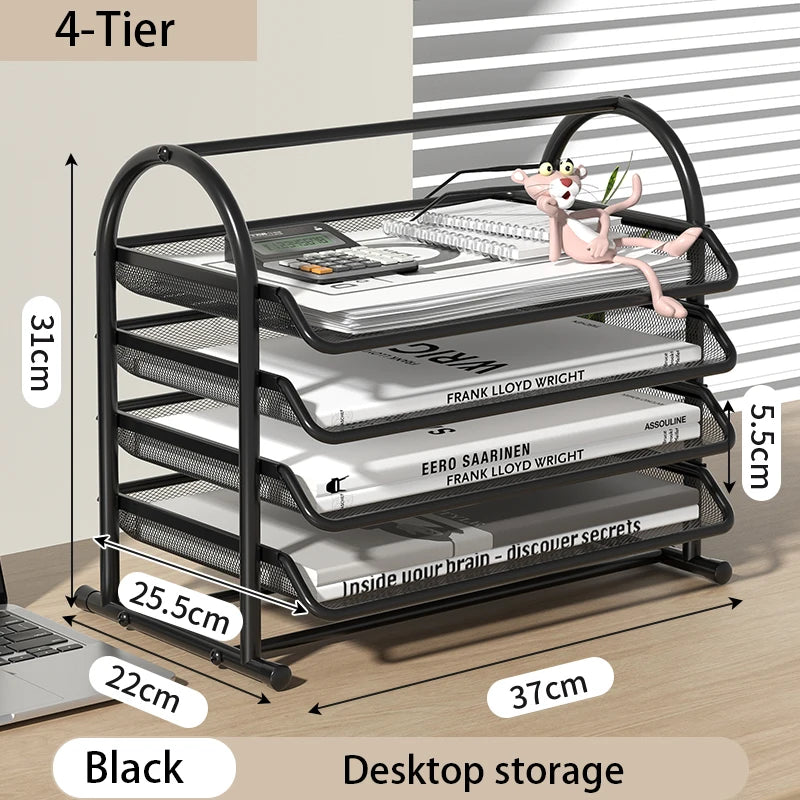 Document Tray Metal Desktop File Organizer