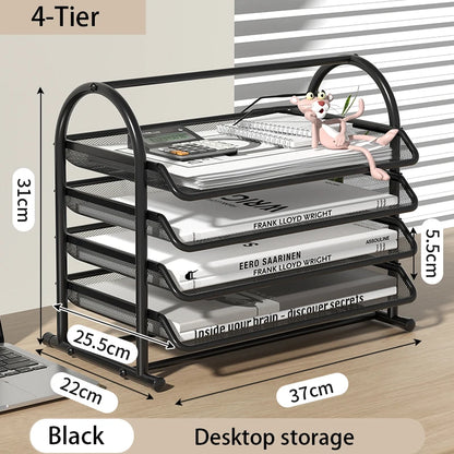 Document Tray Metal Desktop File Organizer