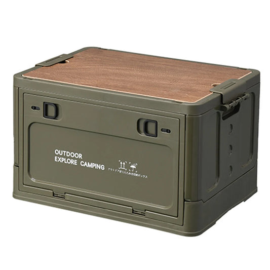 Storage Bin Collapsible 30L Wooden Lid Portable