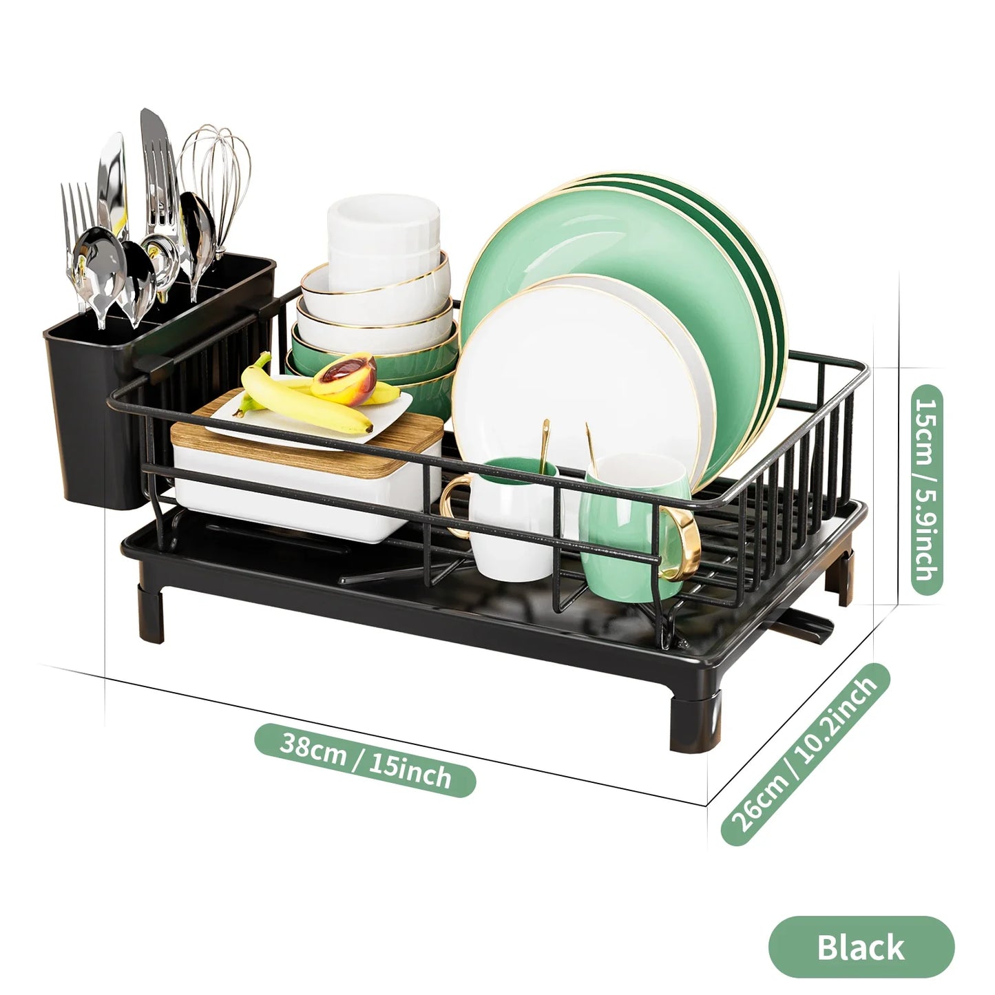 Kitchen Rack Multifunction Metal Black