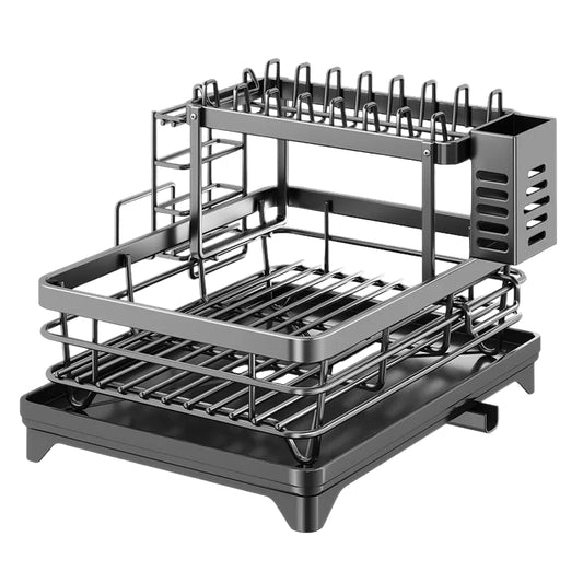 Dish Rack Adjustable Stainless Steel Kitchen Organizer