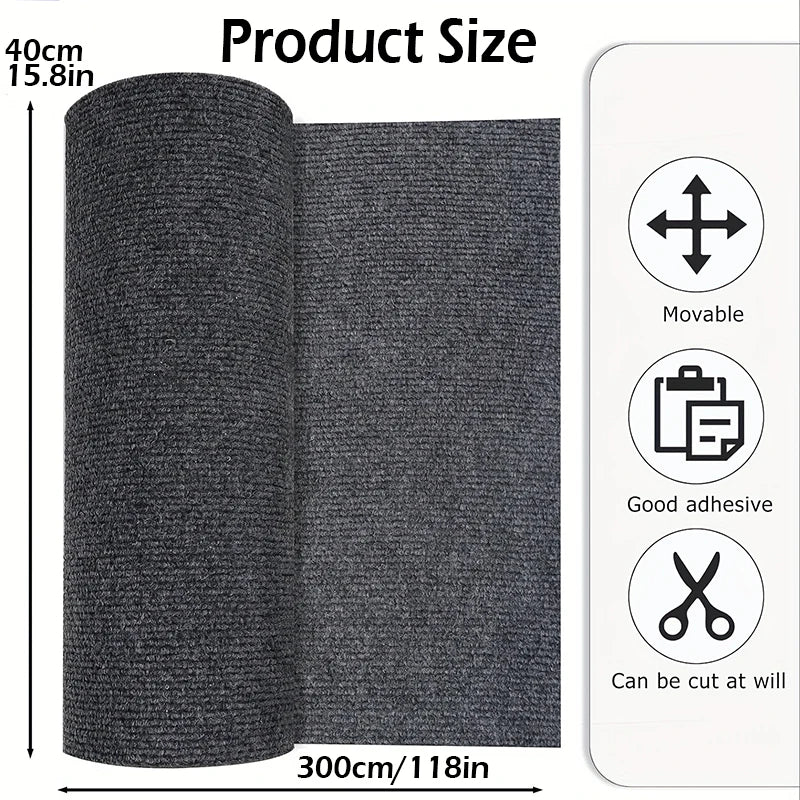 Carpet Roll Self-Adhesive Dark Gray 40×300cm