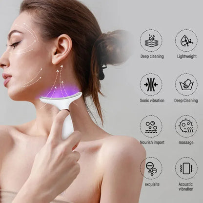 Neck Face Beauty Massager Device with Micro-Current 7-Color LED